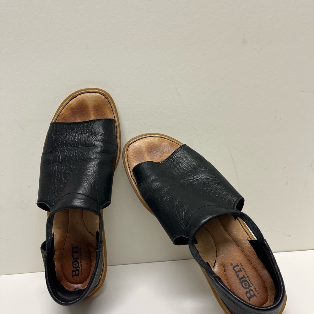 Born Black Leather Sandals